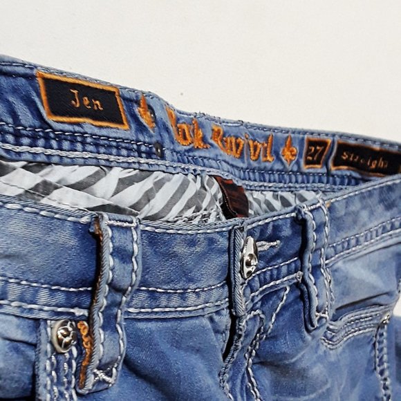Rock Revival Jen Straight Denim Jeans- Womens Sz 27 - Picture 8 of 8